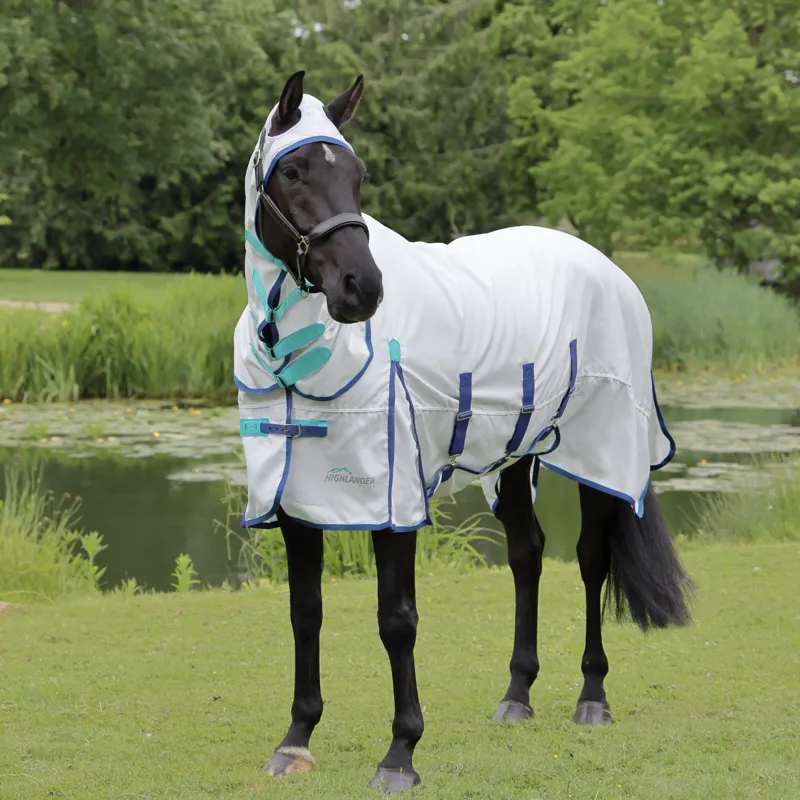Shires Highlander Plus Sweet-Itch Combo Fly Rug in White
